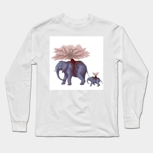 Colourful Elephant Trees Long Sleeve T-Shirt